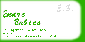 endre babics business card